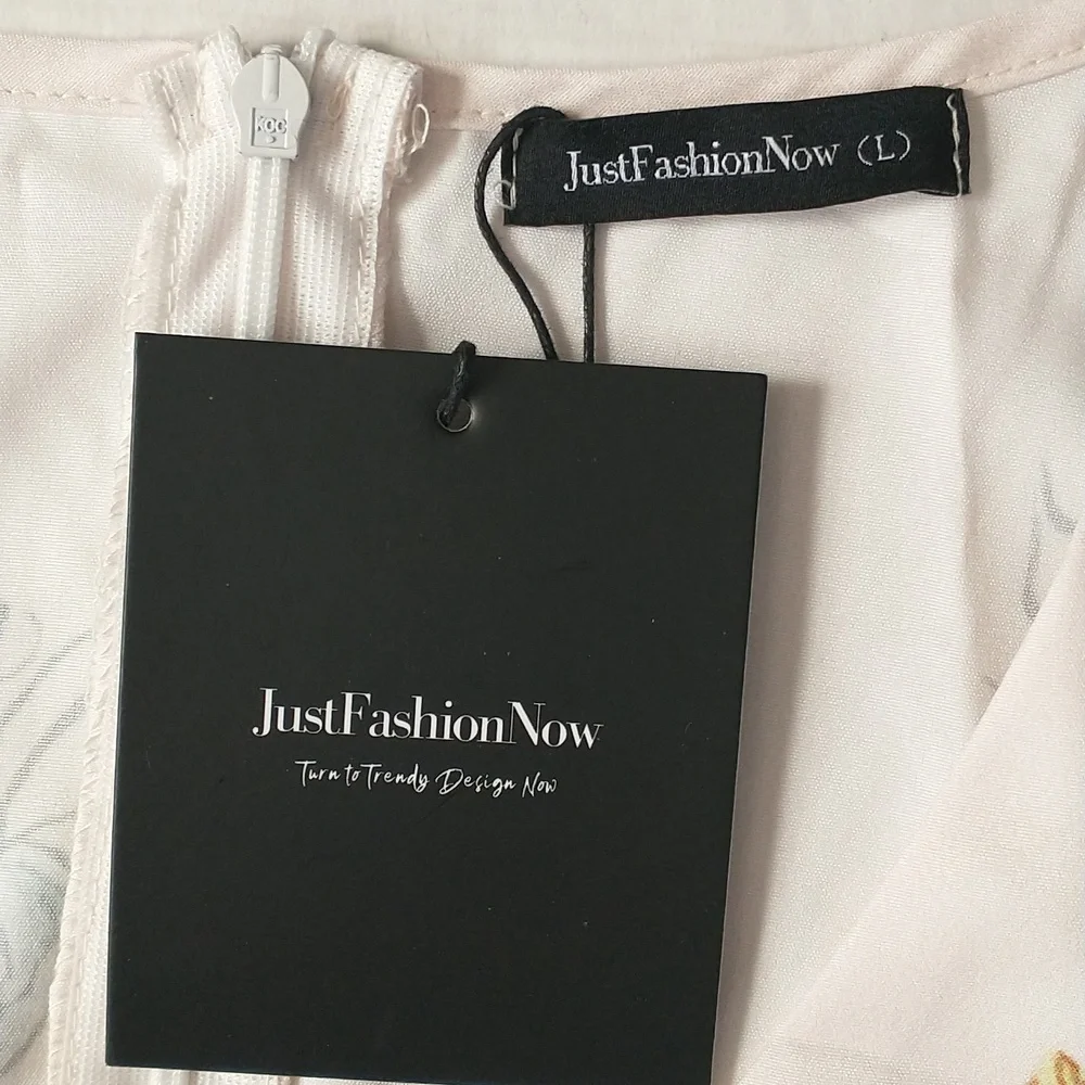 Floral maxi dress, HOST PICK, lace cold shoulder and back zip, summer, blush - Picture 7 of 10